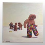 Sarah-Jane Szikora : Smarty Pants, giclee on canvas, limited edition No.2, 30 cm x 30 cm.