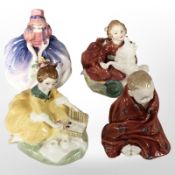 Four Royal Doulton figures : The Little Pig HN 1793, Picnic HN 2308,