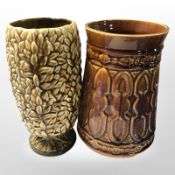 A Corinth vase and a Silvac vase, tallest 26 cm.