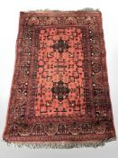 A Turkoman rug, Afghanistan, 152 cm x 100 cm.