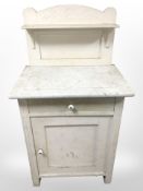 A continental painted marble topped wash stand,