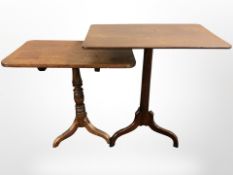 Two 19th century mahogany tripod occasional tables.