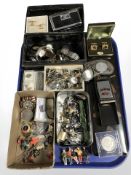 Collectables including Zippo lighter, Gent's cufflinks, antique spectacles, Japanese lacquered box,