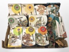 A group of Airfix military model kits and loose soldier figures
