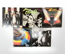 Mixed artists - Blondie, ZZ Top, Electric Light Orchestra, A-ha, five LP's.