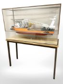 A boardroom model of Northern Installer, a subsea telecommunication vessel,