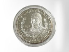 A Republica De Cuba 10 Pesos 0.999 fine silver coin, 1 oz.