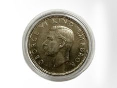 A New Zealand 1940 Centennial 0.500 silver half crown, 14.1g.