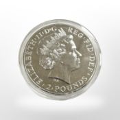 A Queen Elizabeth II 2011 Britannia 2 pound fine silver 0.999 coin, 32.