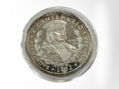 A Republica De Cuba 10 Pesos 0.999 fine silver coin, 1 oz.