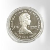 A Queen Elizabeth II 1977 Jubilee Waitangi Day 0.925 silver one dollar, 27.9g.