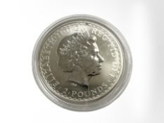 A Queen Elizabeth II 2006 Britannia 2 pound fine silver 0.999 coin, 32.4g.