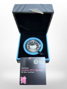A Royal Mint 2012 London Olympics 0.925 silver five pound proof coin, 28.