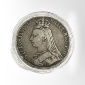 A Victoria 0.925 silver Crown 1891, 27.7g.