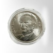 A Yugoslavia 1000 Dinara 0.925 silver coin, 26g.