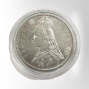 A United Kingdom Victoria 1887 0.925 silver double Florin, 22.7g.