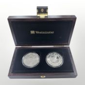 A Queen Elizabeth II 1953 Coronation Crown uncirculated and 2003 0.