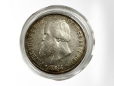 A Brazilian 2000 Reis 1888 0.917 silver coin, 25.5g.