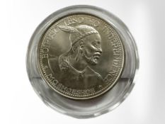 A Moshoeshoe 1966 50 Lisente 0.900 silver coin, 28.5g.