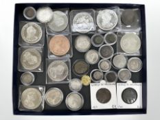 A group of antique and later coins to include fantasy George III Crowns,