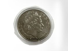 A Queen Elizabeth II £5 Henry VIII Accession 0.925 silver proof coin, 28.3g.