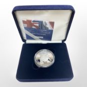 A Queen Elizabeth II 2004 Entente Cordiale 0.925 silver proof crown, 28.28g, cased.