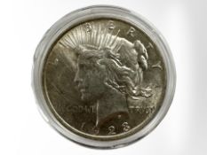 A United States of America 1923 0.900 silver Peace Dollar, 26.7g.