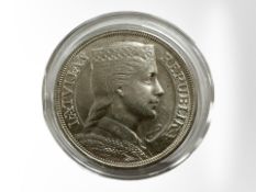 A Latvia Republic 1931 5 Lati 0.835 silver coin, 25g.