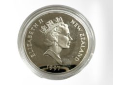 A Queen Elizabeth II New Zealand 1997 0.925 silver proof 20 Dollar coin, 28.