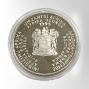 A South Africa 1995 2 Rand (United Nations), 0.925 silver coin, 33.6g.