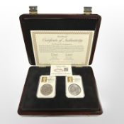 A Queen Elizabeth II .958 and .999 silver Britannia Datestamp set, 2012 .958 coin 32.45g and 2013 .