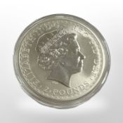 A Queen Elizabeth II 2004 Britannia 0.999 silver two pound coin, 32.8g.