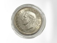 A Canadian George VI 1939 0.800 silver 1 dollar, 23.33g.
