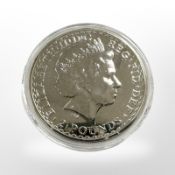 A Queen Elizabeth II 2009 Britannia 2 pound fine silver 0.999 coin, 32.4g.