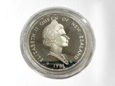 A Queen Elizabeth II 1981 New Zealand Royal Visit 0.925 silver one Dollar, 27.
