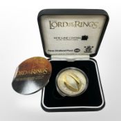 A Queen Elizabeth II 2003 New Zealand 'Lord of the Rings' 1 dollar 0.925 silver proof coin, 28.