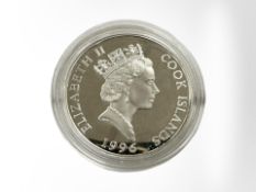 An Elizabeth II Cook Islands 2 dollar Olympic National park 0.500 silver coin, 10.1g.