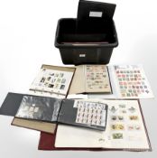 A collection of albums of stamps, World Series stamp book, antique and later stamps,