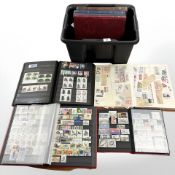 Eight albums of stamps, stock books,