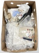 A box of ephemera and loose stamps, Postal Strike stamps,