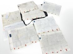 A good collection of indentures, most on velum, early 19th century.