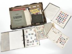 A box of quantity of vintage stamp stock albums, World stamps,