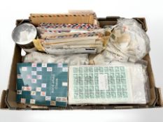 A quantity of loose stamps, world stamp book, stamp sheets, AirMail letters, etc.