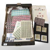 A quantity of stamp sheets, American Christmas stamps 1937, British stamps, etc.
