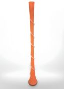 A contemporary orange art glass vase,