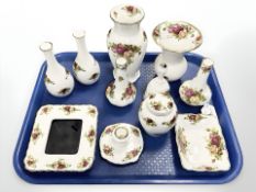 Eleven items of Royal Albert Old Country Roses china