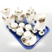 Twelve pieces of Royal Albert Old Country Roses china