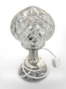 A crystal table lamp,