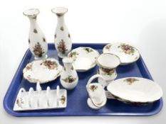 Ten pieces of Royal Albert Old Country Roses china