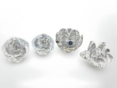 Four crystal candle holders